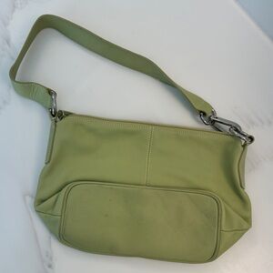 Retro Green Leather Shoulder Bag